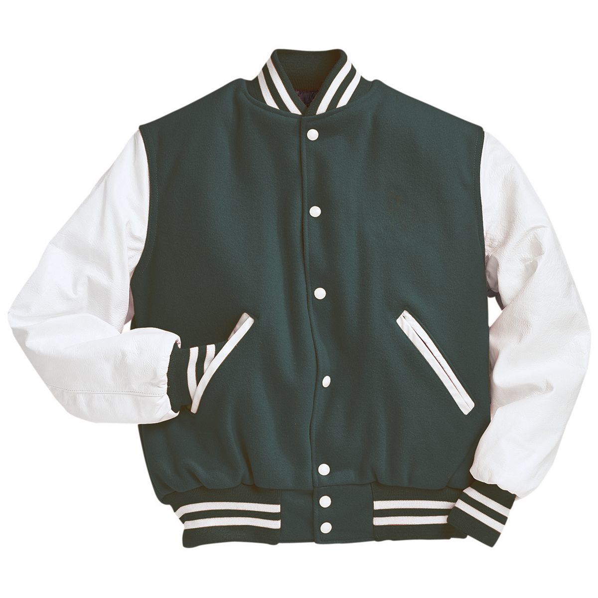 Varsity Jacket (White Sleeves, Embroidered or patched) - AtlanticCoastSports