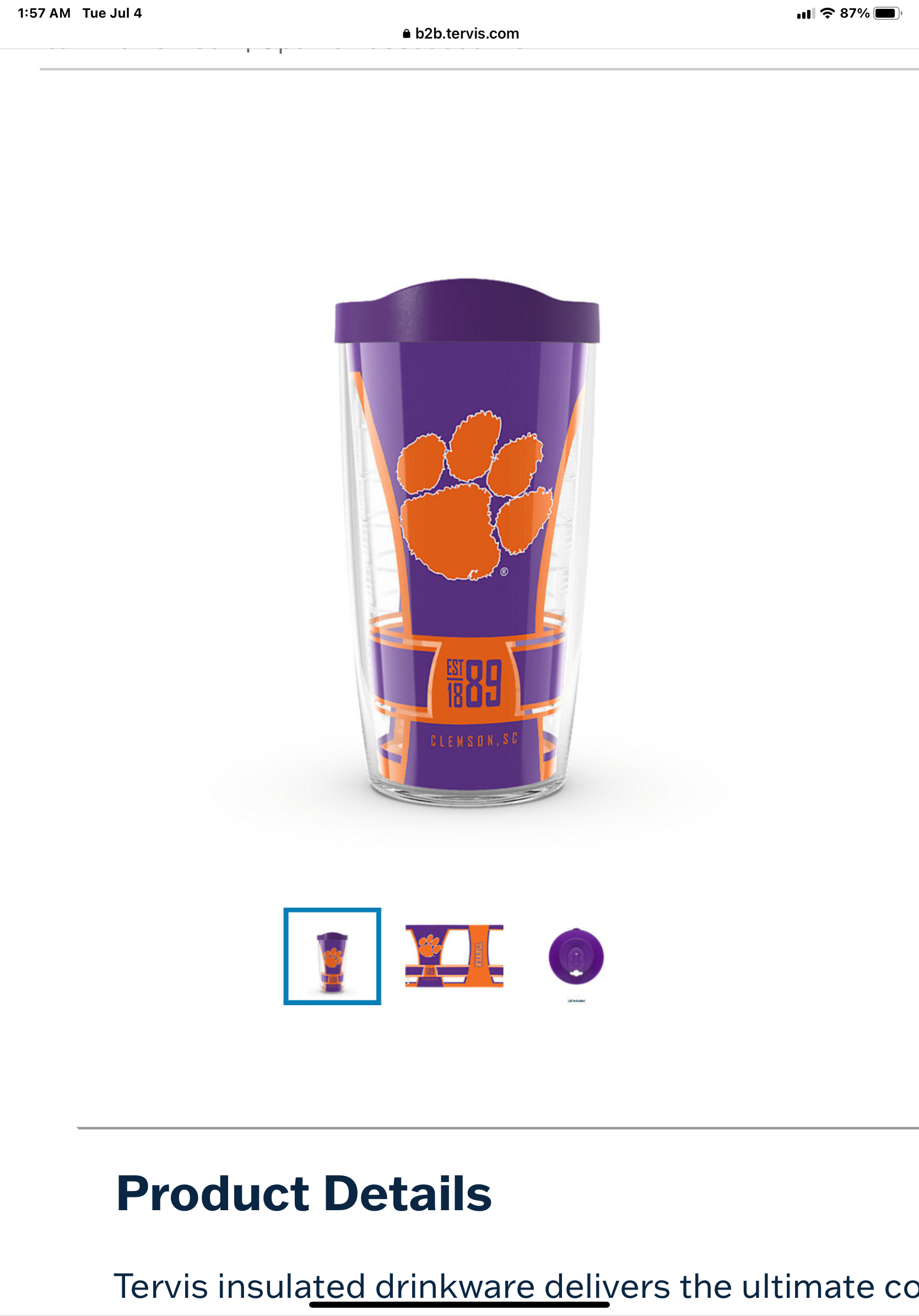 Clemson Tigers University Tervis Tumbler - AtlanticCoastSports