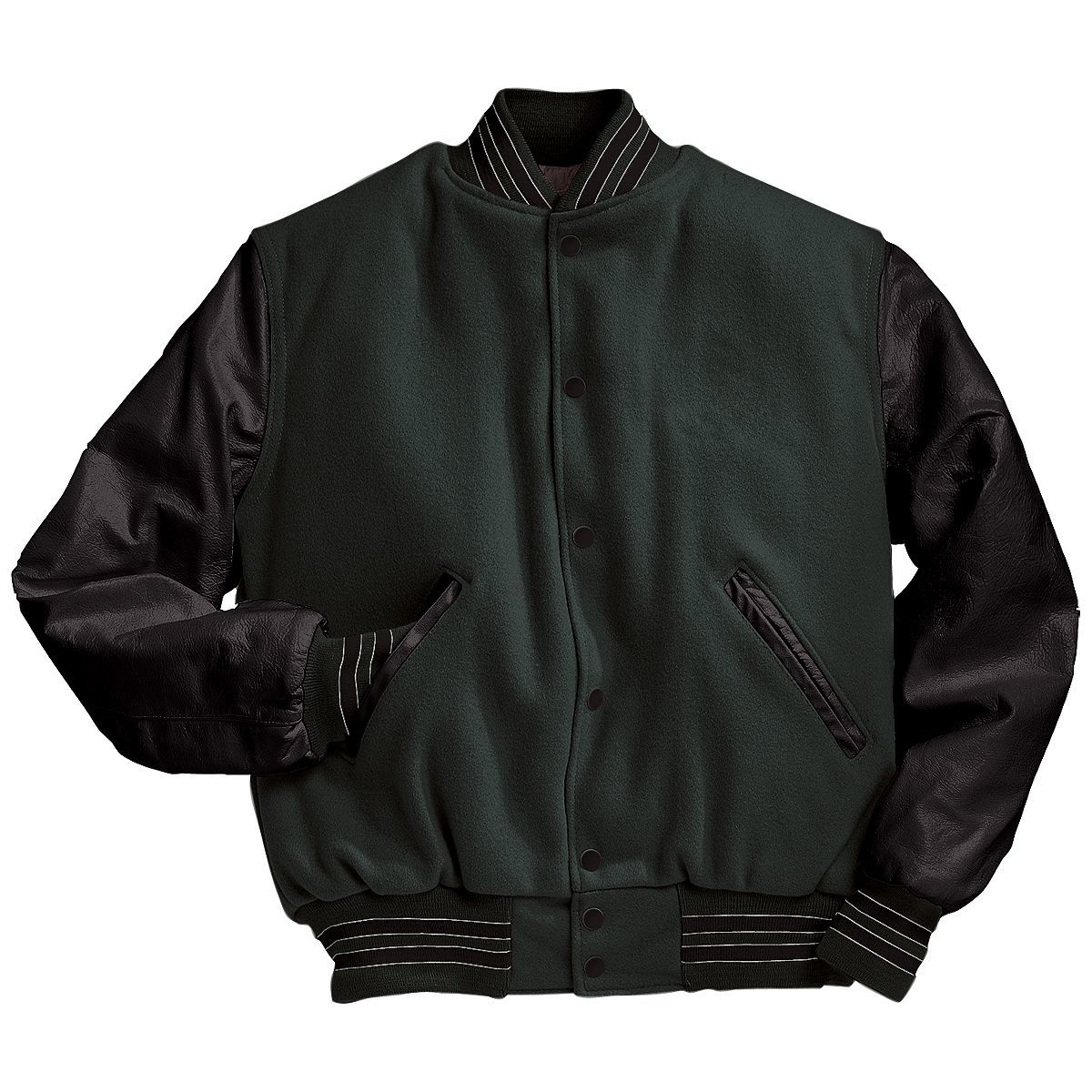 Varsity Jacket (Black Sleeves, Embroidered or direct print with your logo)