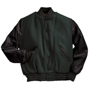 Varsity Jacket (Black Sleeves, Embroidered or direct print with your logo)