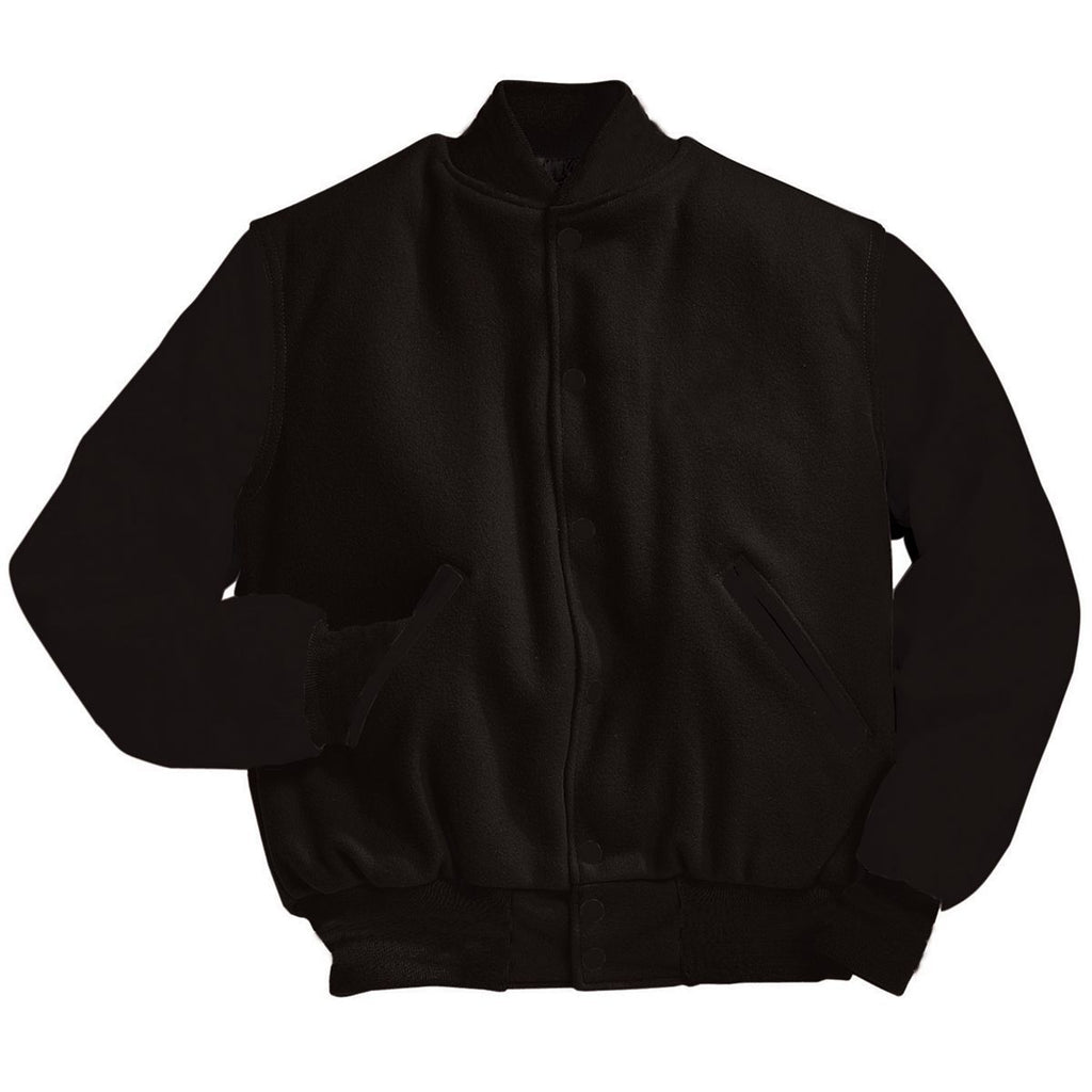 Varsity Jacket (Black Sleeves, Embroidered or direct print with your logo) - AtlanticCoastSports