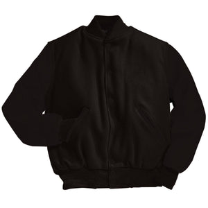 Varsity Jacket (Black Sleeves, Embroidered or direct print with your logo)