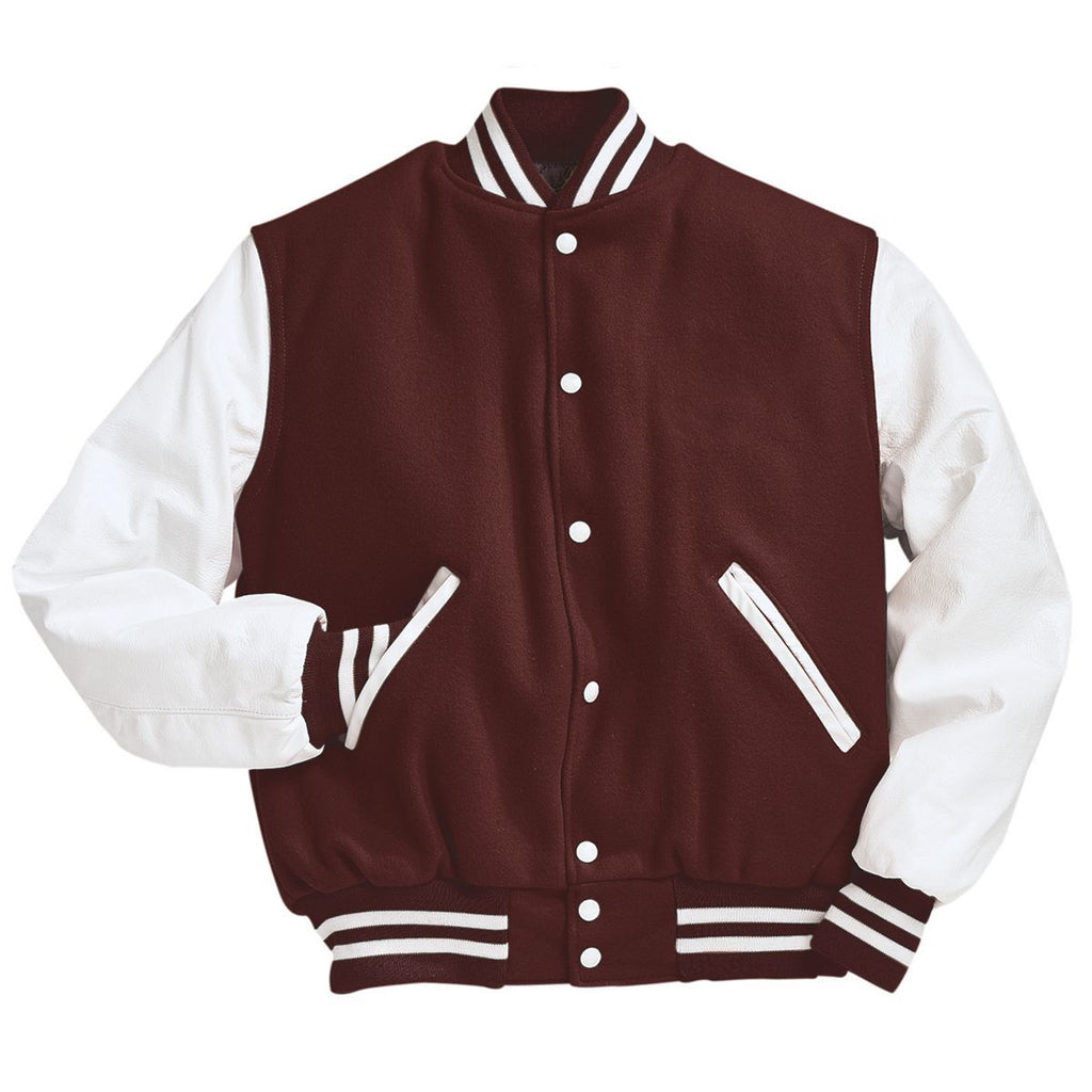 Varsity Jacket (White Sleeves, Embroidered or patched) - AtlanticCoastSports