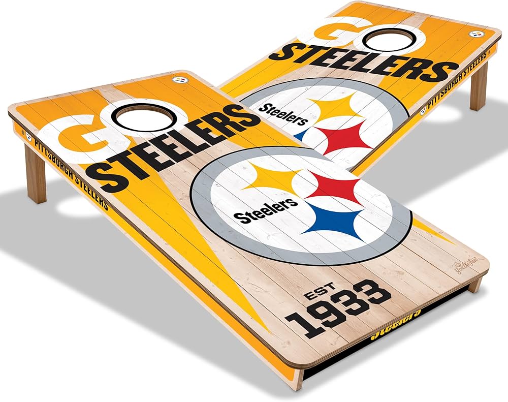 Pittsburgh Steelers All Wood Cornhole 2x4 by youthefan - AtlanticCoastSports