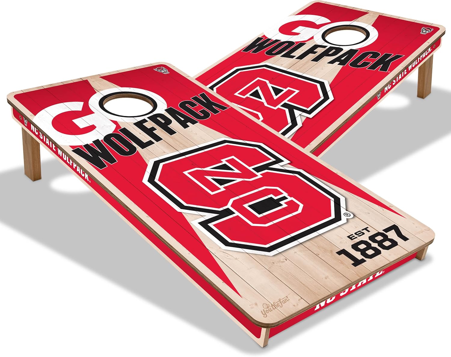 NC State Wolfpack All Wood Cornhole 2x4 by youthefan - AtlanticCoastSports