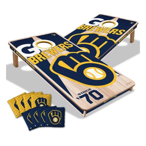 Milwaukee Brewers All Wood Cornhole 2x4 by youthefan