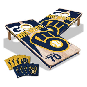 Milwaukee Brewers All Wood Cornhole 2x4 by youthefan