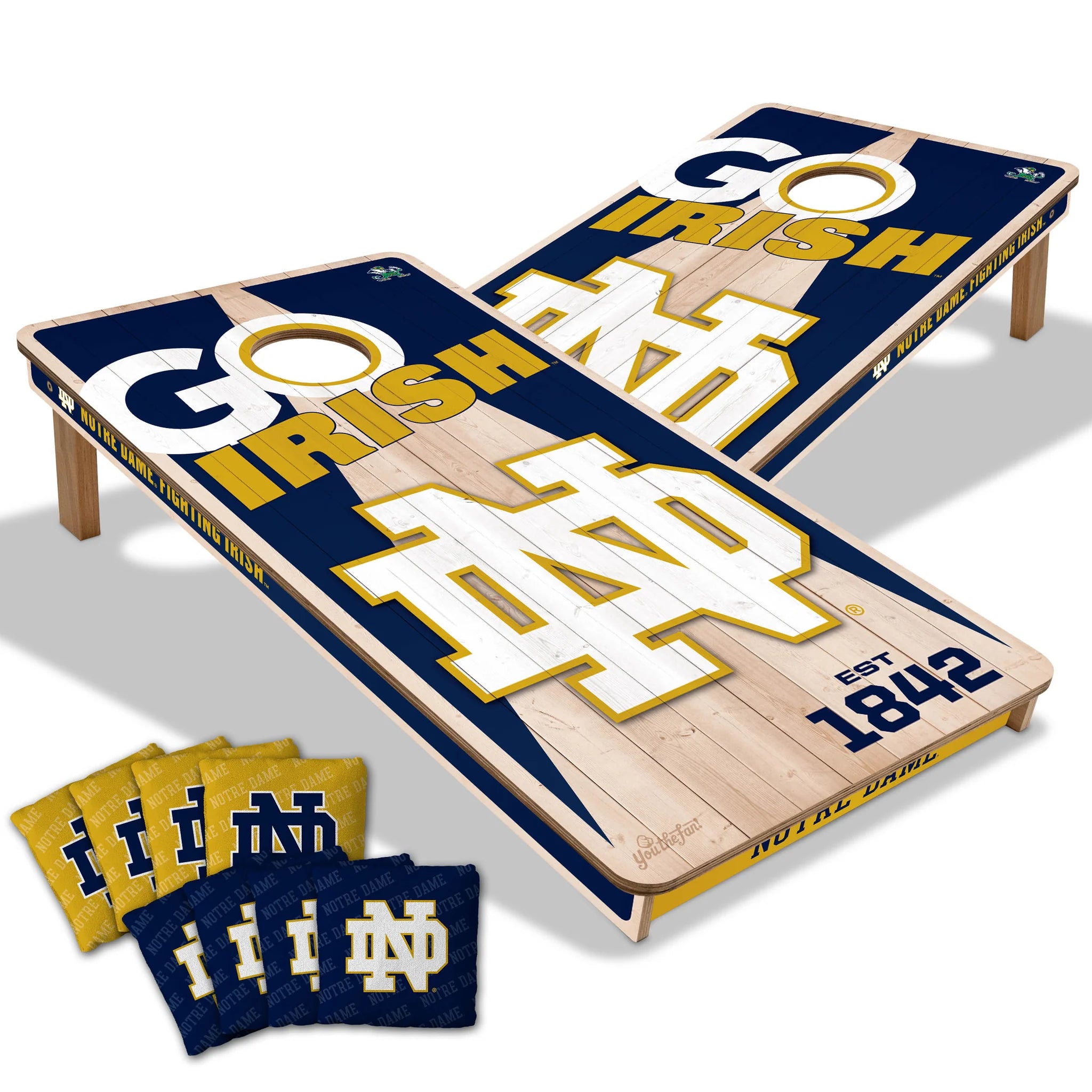 Notre Dame Fighting Irish All Wood Cornhole 2x4 by youthefan