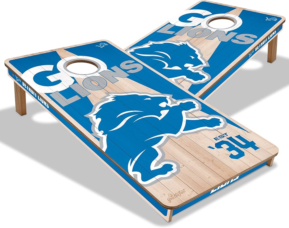 Detroit Lions All Wood Cornhole 2x4 by youthefan
