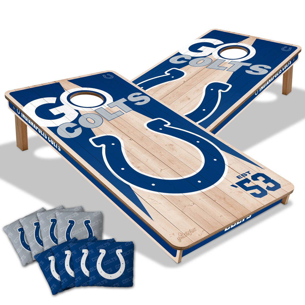 Indianapolis Colts All Wood Cornhole 2x4 by youthefan - AtlanticCoastSports