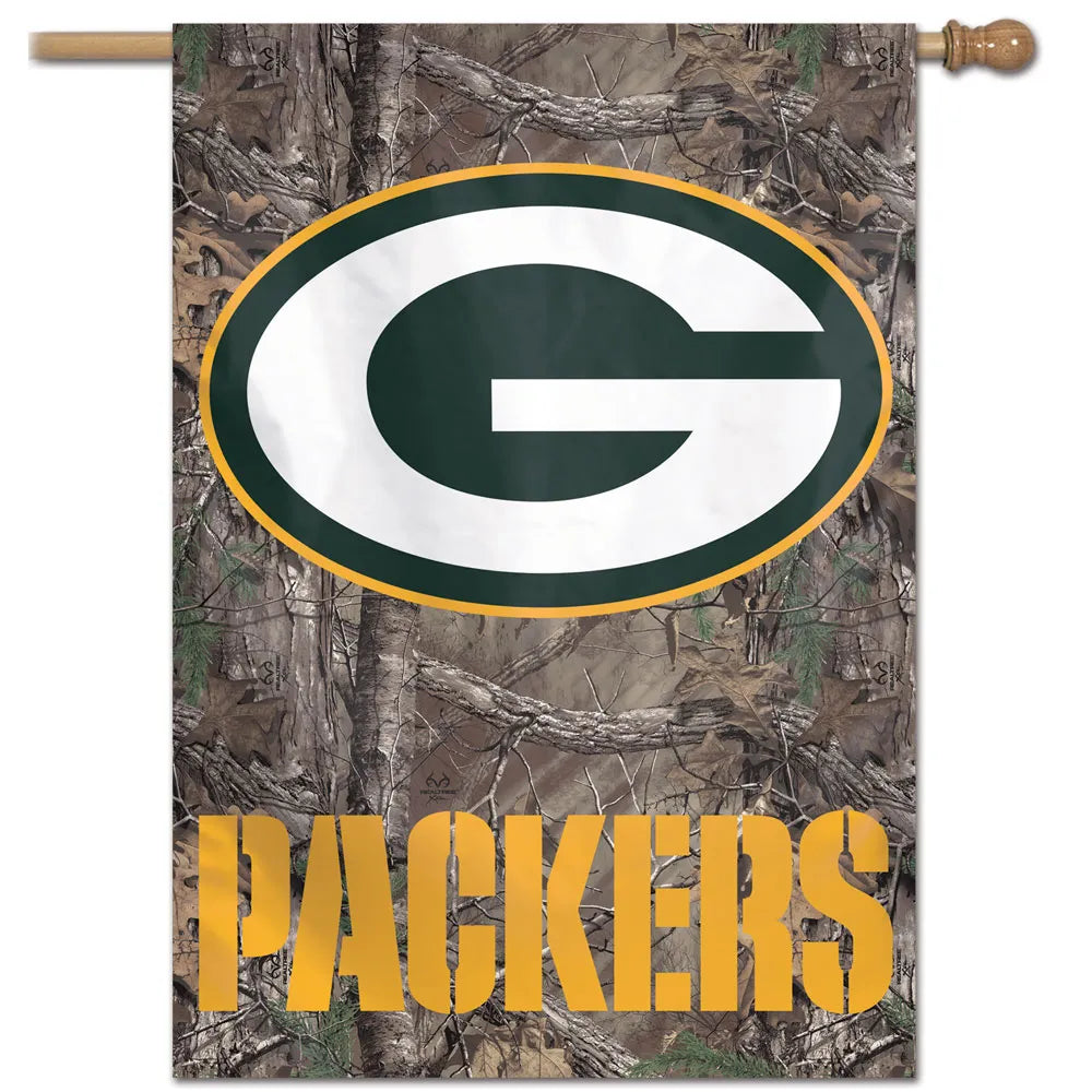 Green Bay Packers / Camo NFL Realtree Vertical Flag 28" x 40"