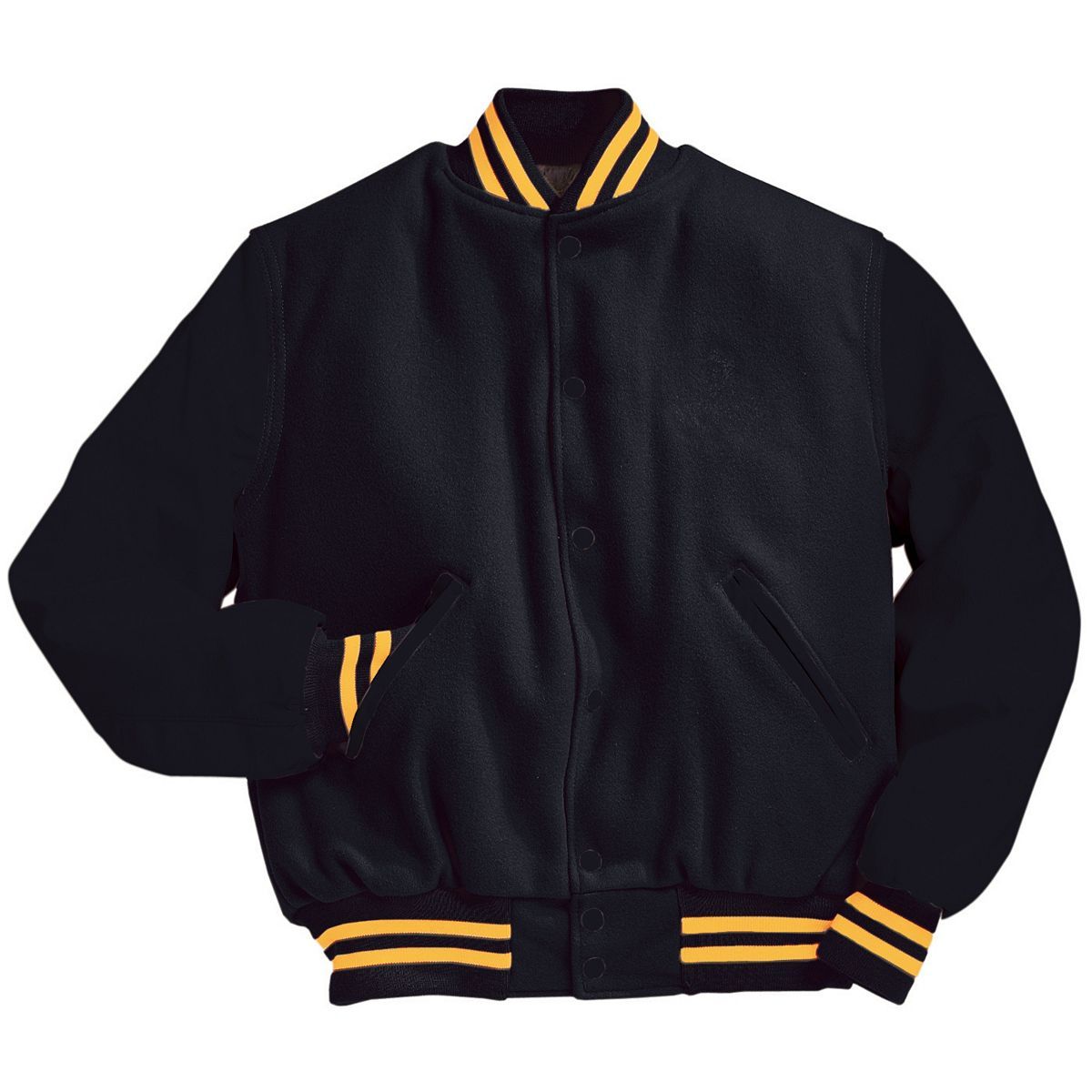 Varsity Jacket (Black Sleeves, Embroidered or direct print with your logo)