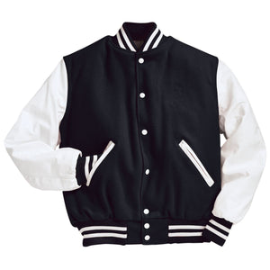 Varsity Jacket (White Sleeves, Embroidered or patched) - AtlanticCoastSports
