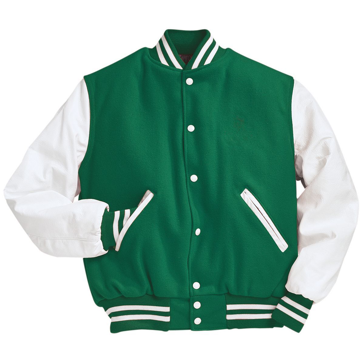 Varsity Jacket (White Sleeves, Embroidered or patched) - AtlanticCoastSports