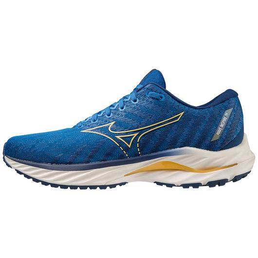 Mizuno Men's Wave Inspire 19 Running Shoe, Snorkel Blue/Pale Marigold - AtlanticCoastSports