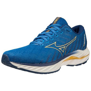 Mizuno Men's Wave Inspire 19 Running Shoe, Snorkel Blue/Pale Marigold - AtlanticCoastSports