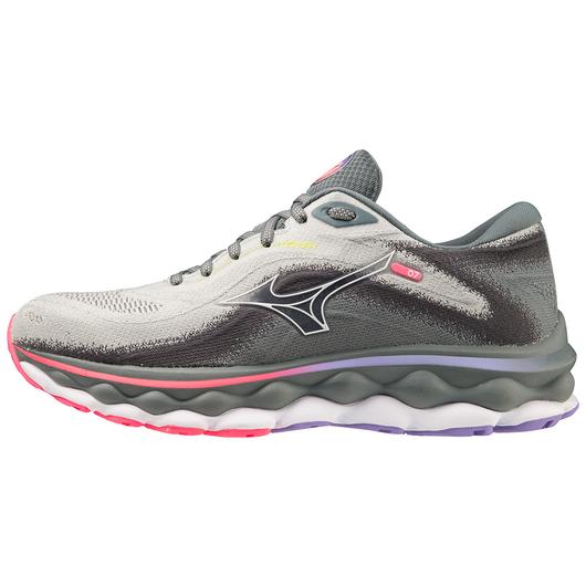 Women's Mizuno Wave Sky 7 Running Shoe, Pearl Blue-White - AtlanticCoastSports