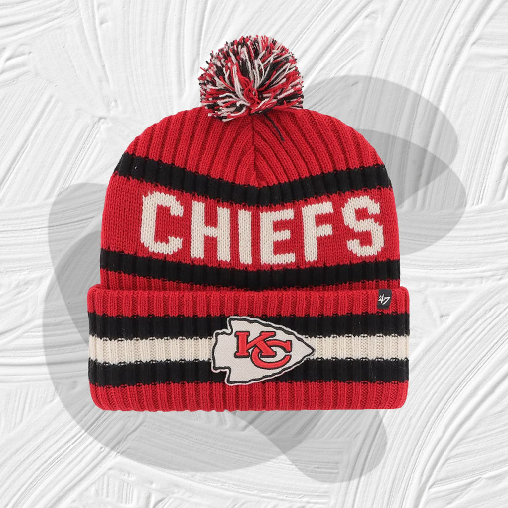 Kansas City Chiefs '47 Bering Cuffed Knit Hat with Pom - Red