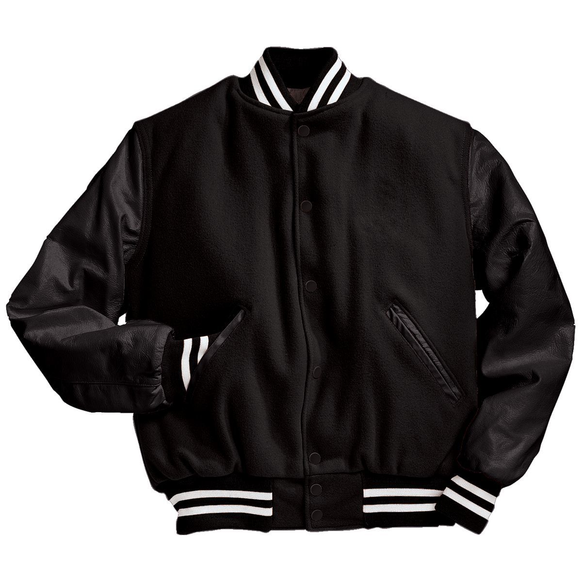 Varsity Jacket (Black Sleeves, Embroidered or direct print with your logo)
