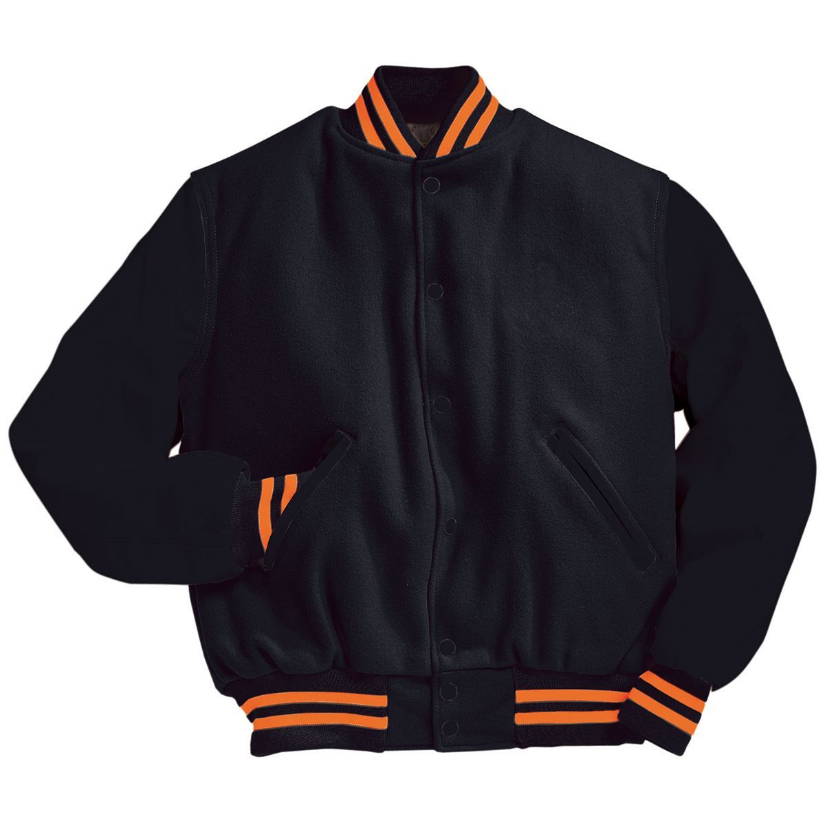 Varsity Jacket (Black Sleeves, Embroidered or direct print with your logo)