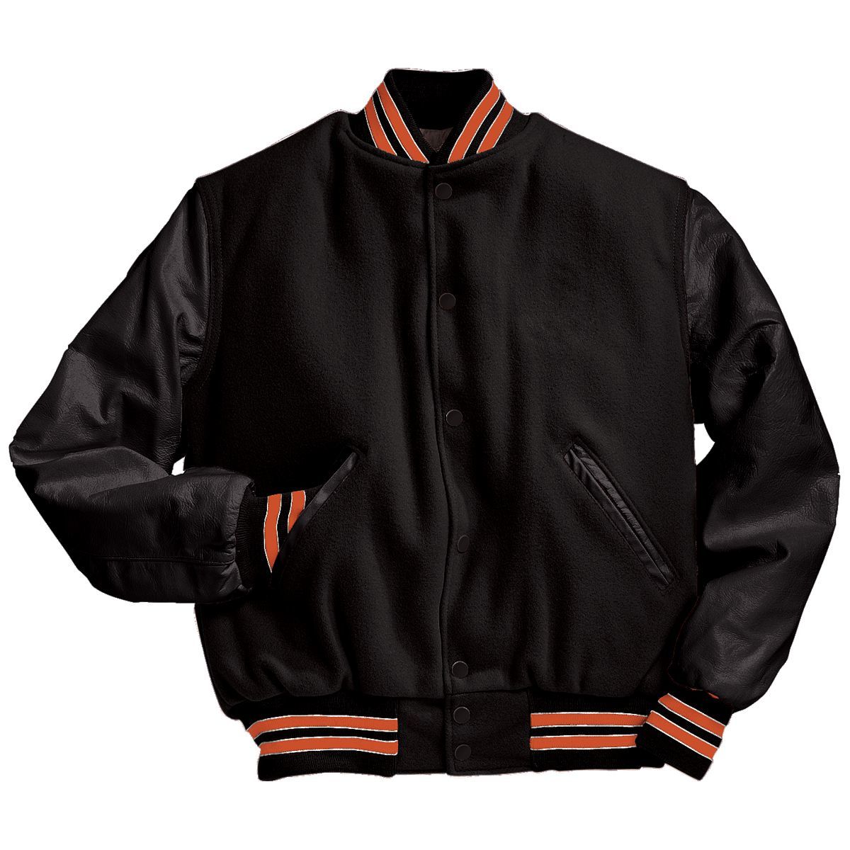 Varsity Jacket (Black Sleeves, Embroidered or direct print with your logo)