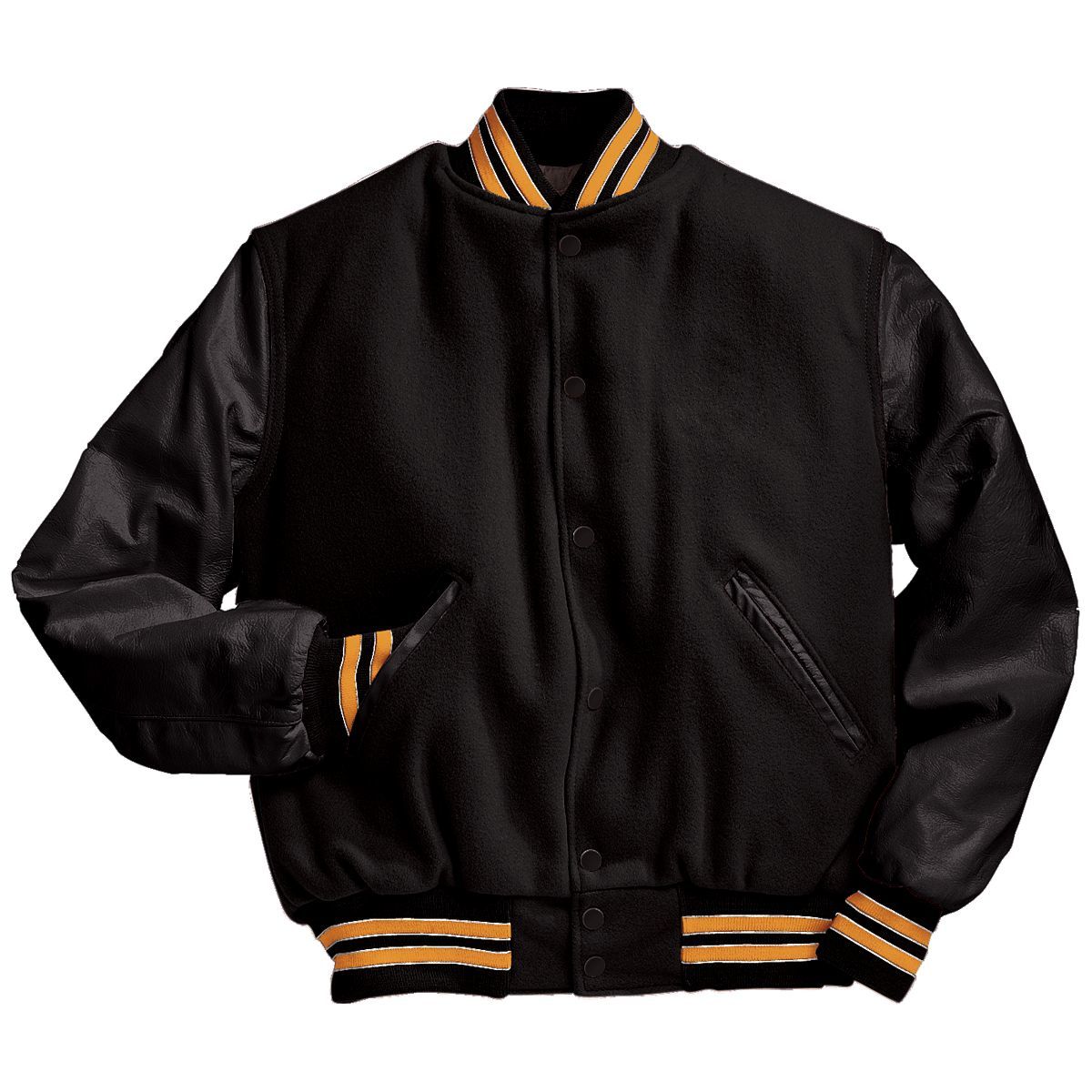 Varsity Jacket (Black Sleeves, Embroidered or direct print with your logo)