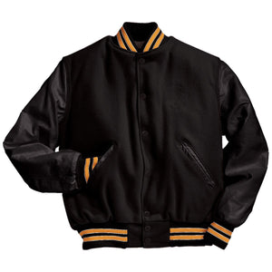 Varsity Jacket (Black Sleeves, Embroidered or direct print with your logo)
