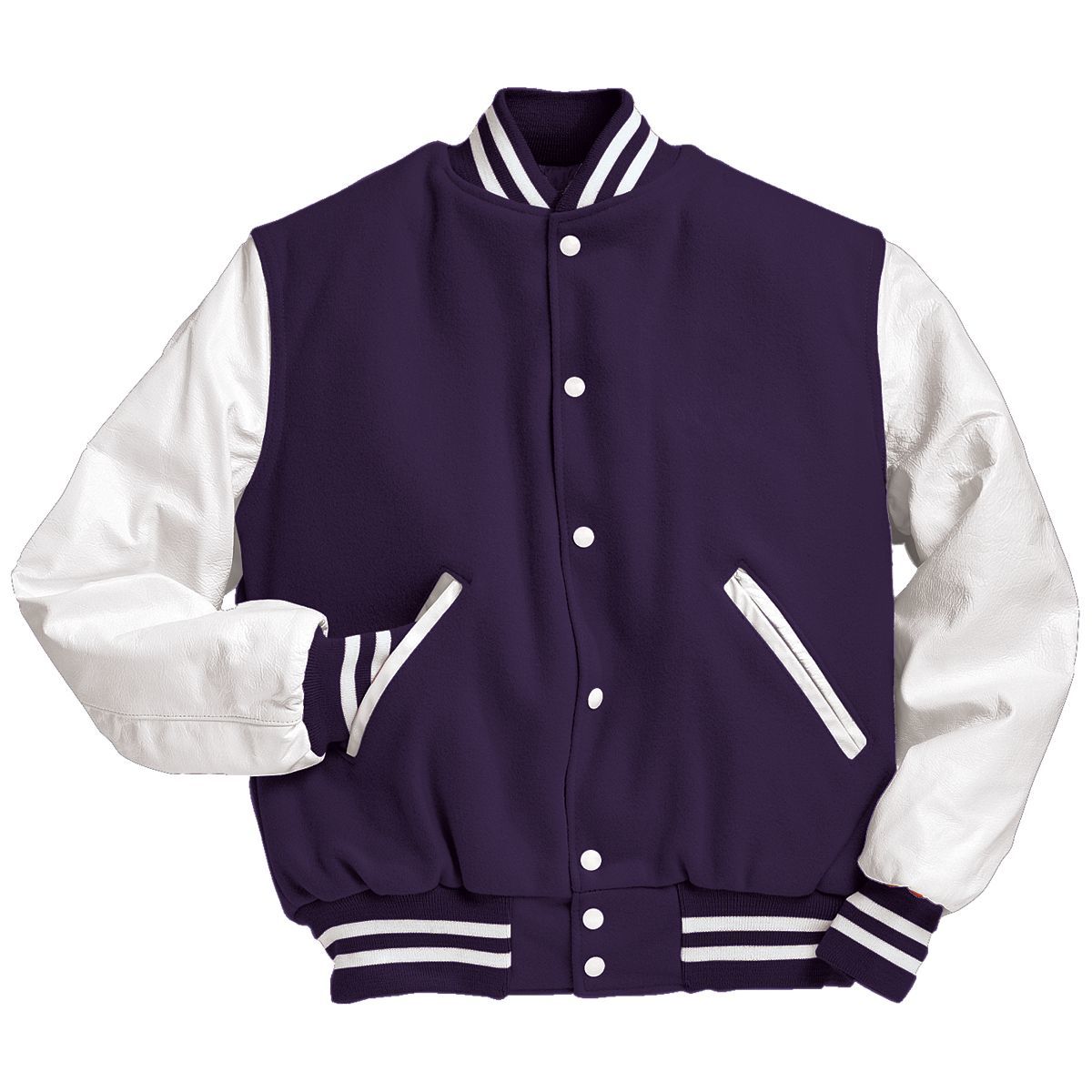 Varsity Jacket (White Sleeves, Embroidered or patched) - AtlanticCoastSports