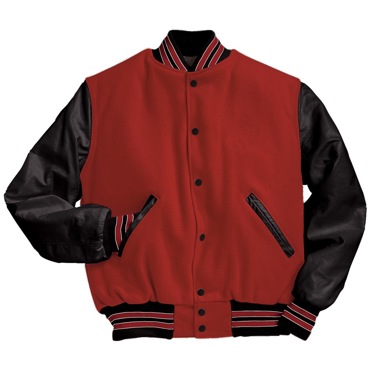 Varsity Jacket (Black Sleeves, Embroidered or direct print with your logo)