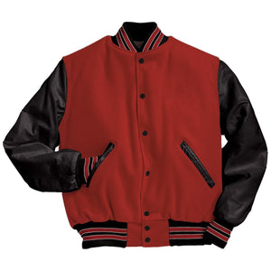 Varsity Jacket (Black Sleeves, Embroidered or direct print with your logo)