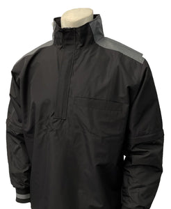 Smitty MLB Style Convertible Jacket - Black with Charcoal Grey Collar