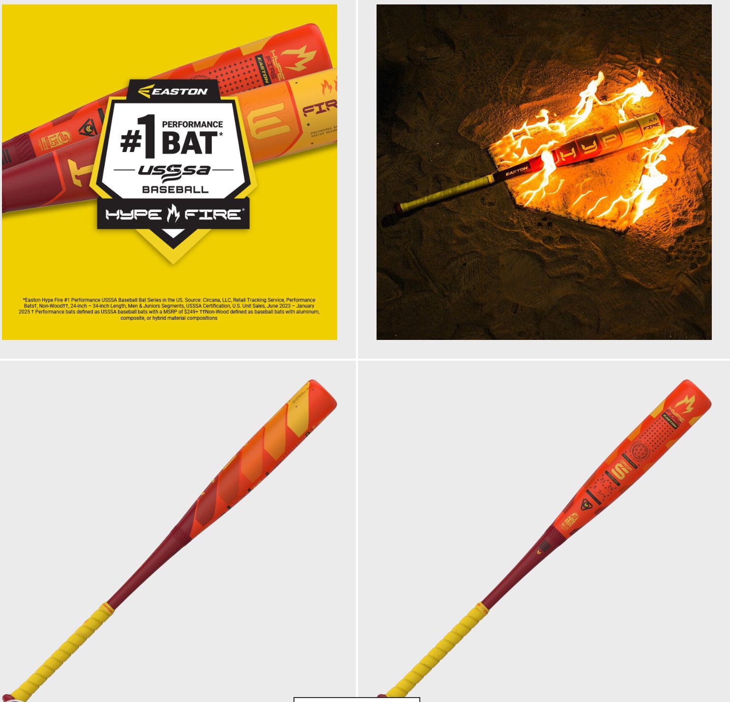 2025 Easton Hype Fire USSSA Baseball Bat, -10, -8, -5 - AtlanticCoastSports