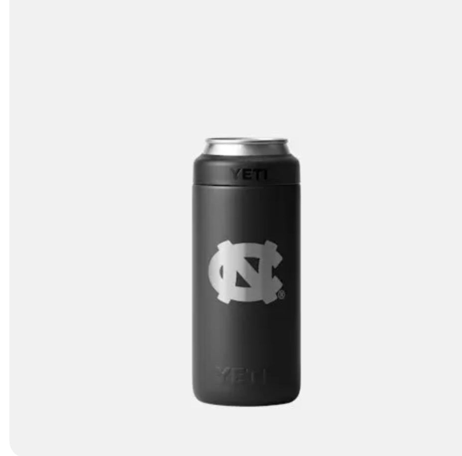 YETI LOGO UNC Tar Heels RAMBLER® 12oz COLSTER® Slim Can Cooler