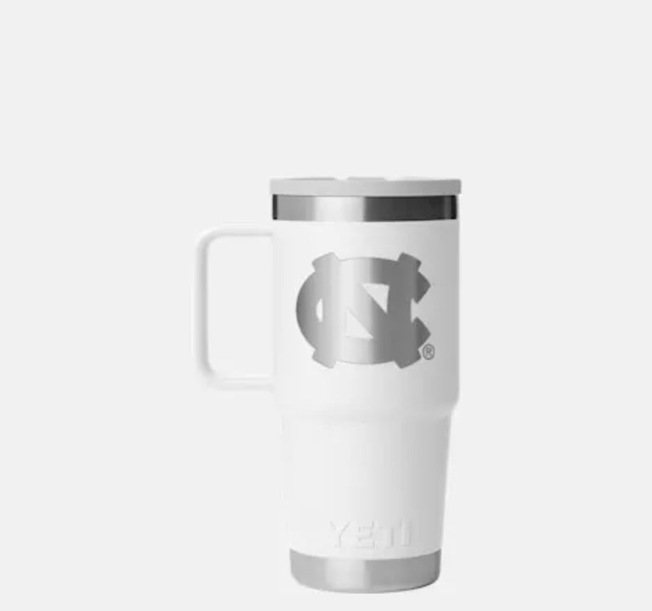 YETI LOGO UNC Tar Heels RAMBLER® 20oz Travel Straw Mug