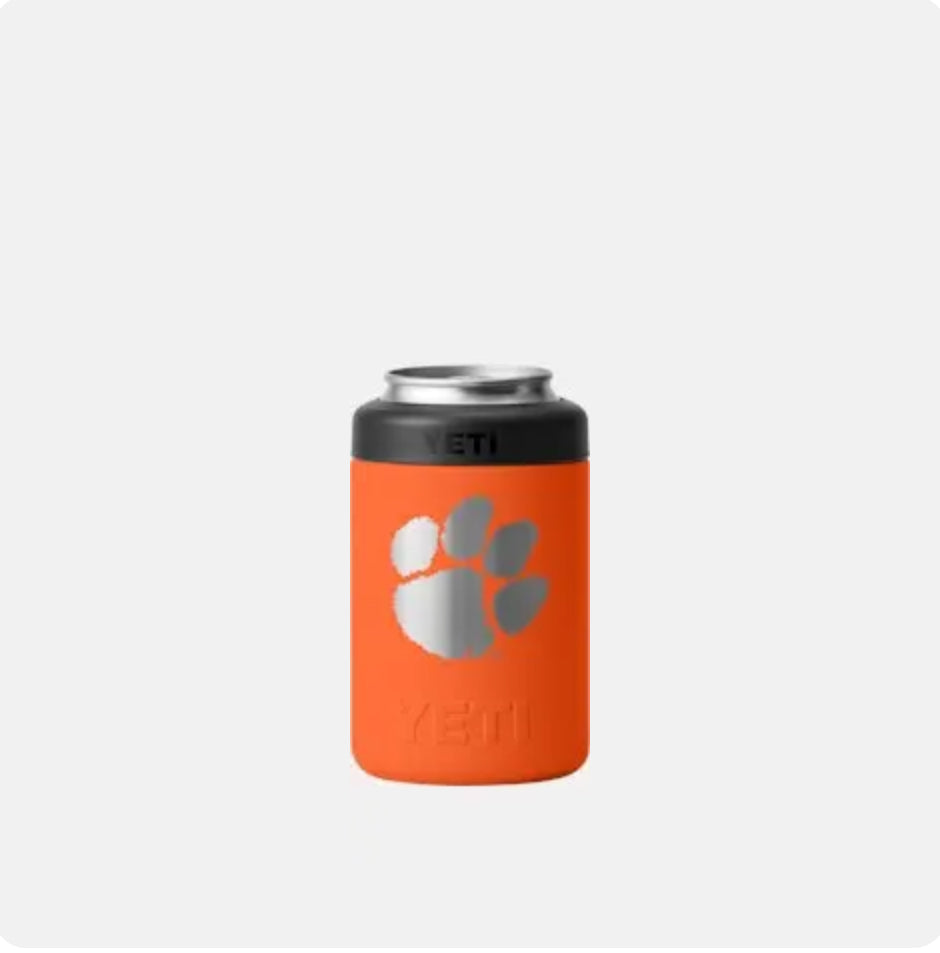 YETI Clemson LOGO RAMBLER® 12oz COLSTER® Can Cooler