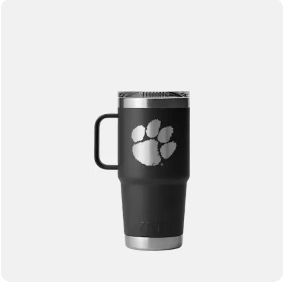 YETI Clemson LOGO RAMBLER® 20oz Travel Mug
