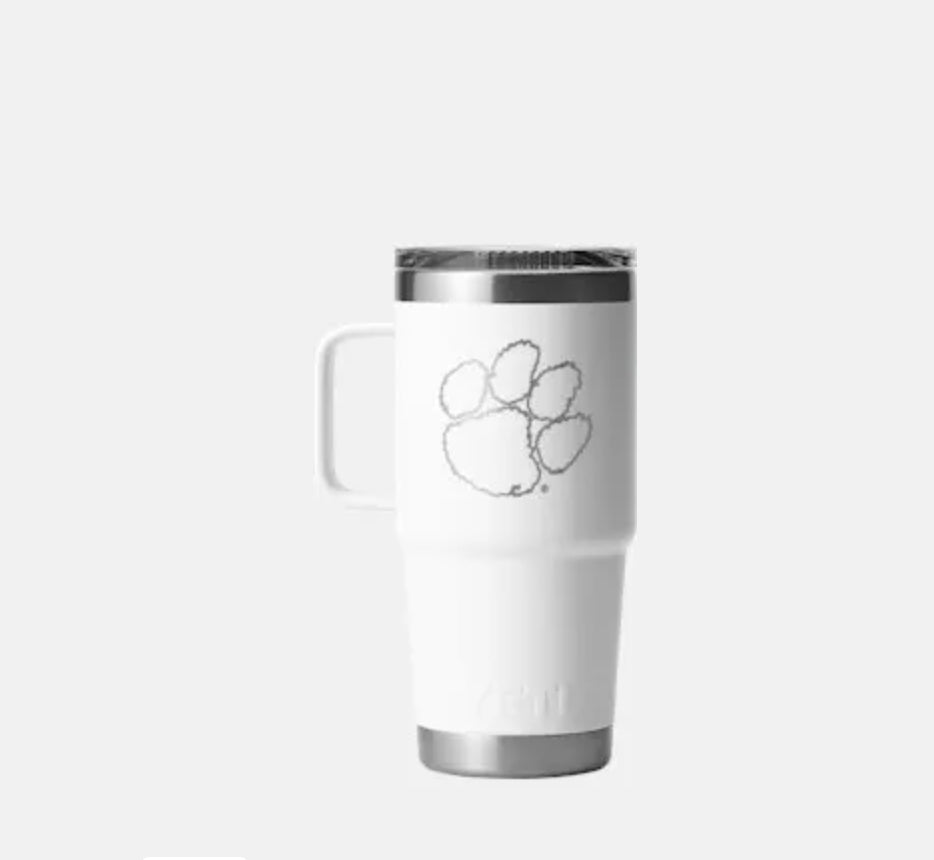 YETI Clemson LOGO RAMBLER® 20oz Travel Mug