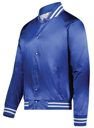 Augusta Sportswear - Satin Baseball Jacket Striped Trim - 3610 - AtlanticCoastSports