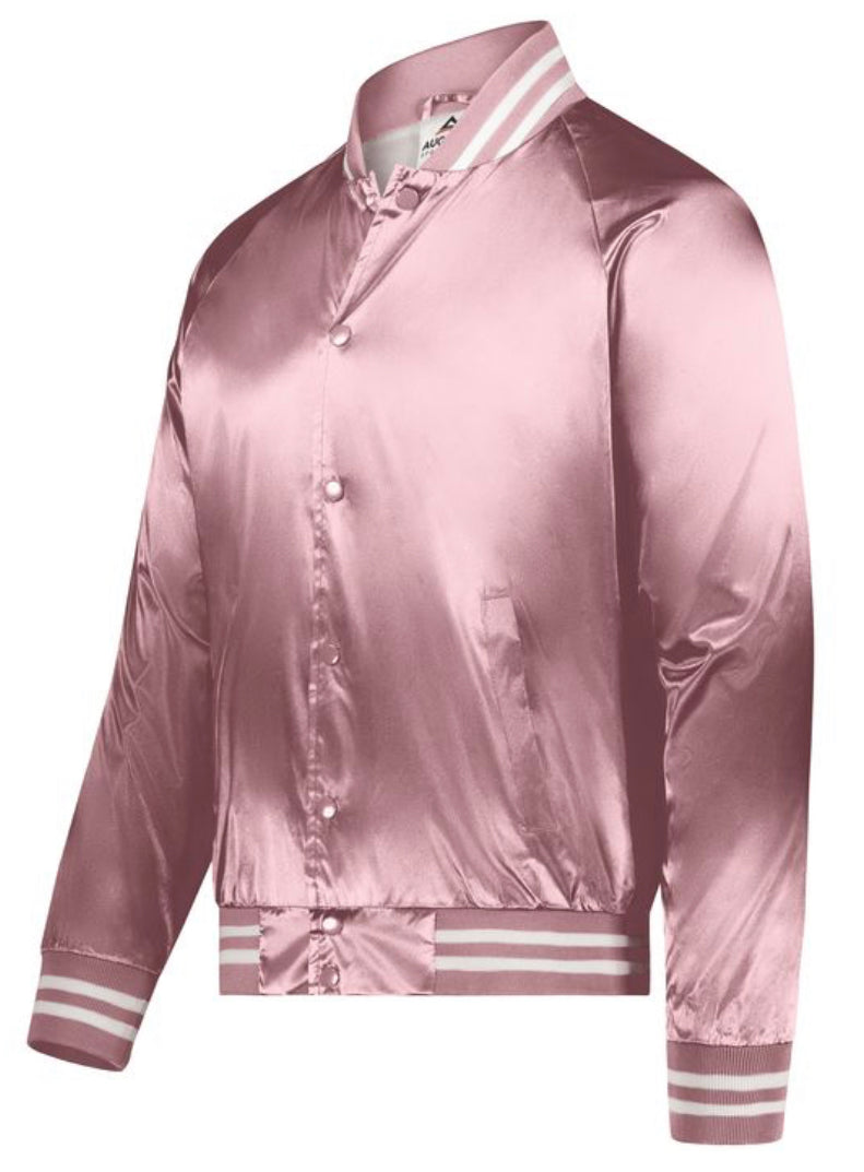 Augusta Sportswear - Satin Baseball Jacket Striped Trim - 3610 - AtlanticCoastSports