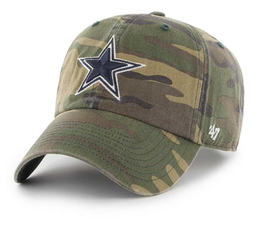 Dallas Cowboys 47 Brand Mens Camo Clean Up Adjustable Hat - AtlanticCoastSports