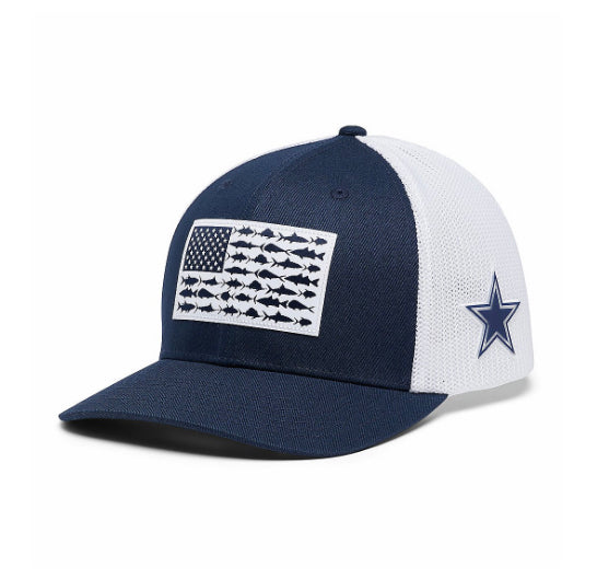 Dallas Cowboys Unisex Columbia PFG Mesh Fish Flag Ball Hat - AtlanticCoastSports