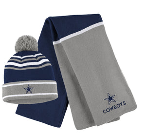 Dallas Cowboys Womens WEAR by Erin Andrews Colorblocked Scarf & Hat - AtlanticCoastSports