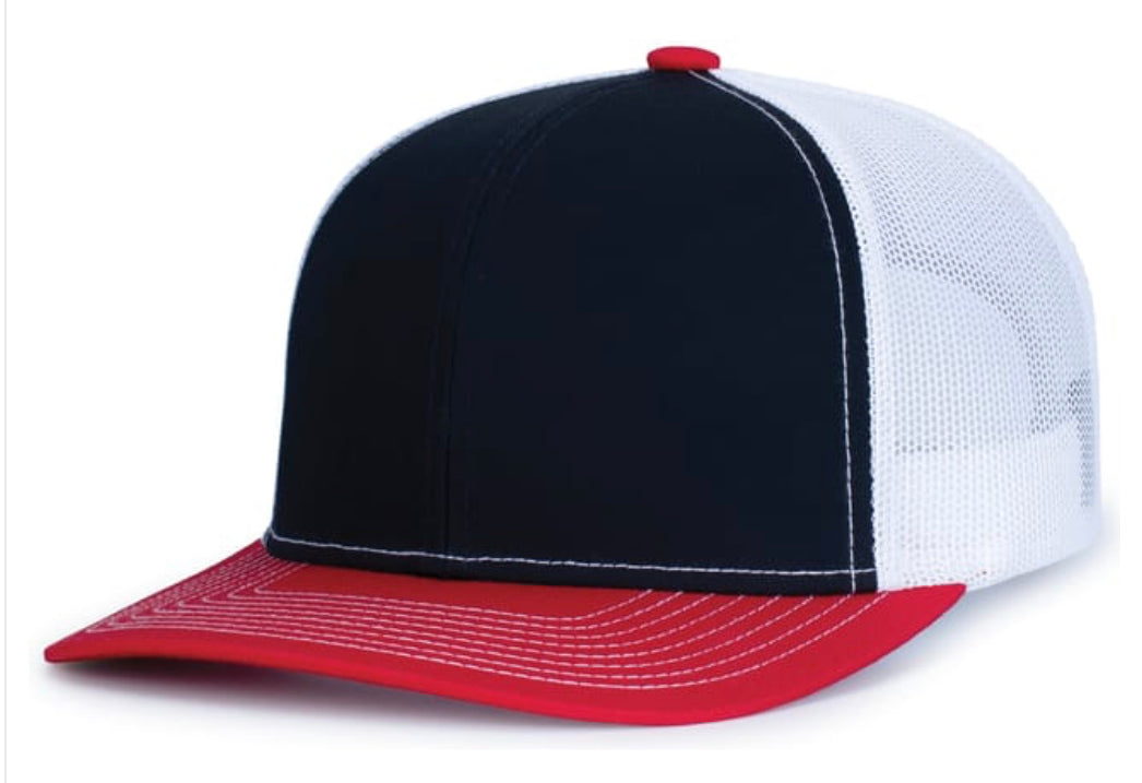 Pacific Headwear Contrast Stitch Trucker Snapback 104s - AtlanticCoastSports