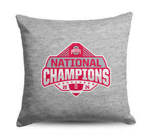 Ohio State Buckeyes NCAA 2024 FBC Champs Tapestry Throw Pillow
