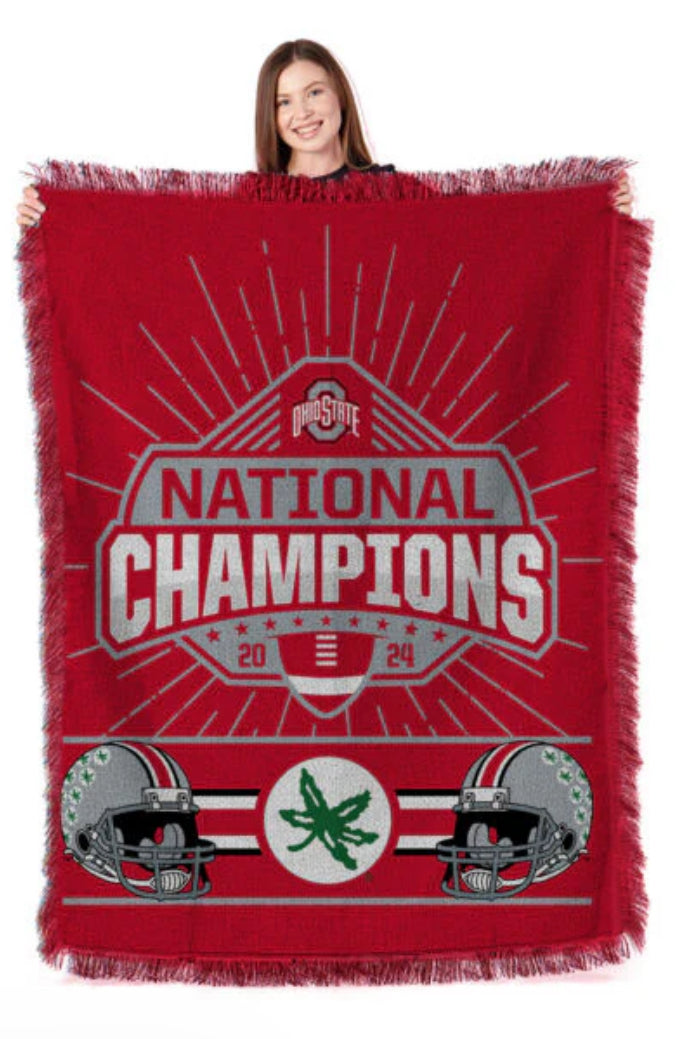Ohio State Buckeyes NCAA 2024 FBC Peak Tapestry Throw Blanket