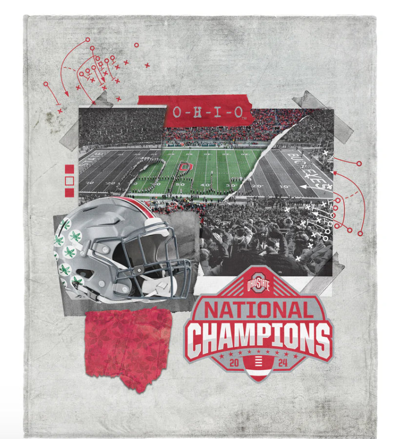 Ohio State Buckeyes NCAA 2024 FBC Champ Love Silk Touch Throw Blanket