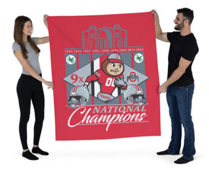 Ohio State Buckeyes NCAA 2024 FBC 9X Champs Wall Hanging
