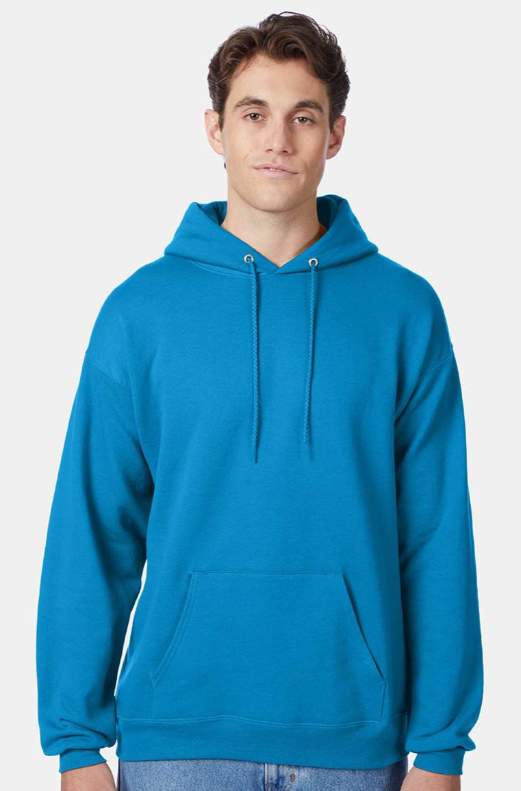 Hanes Hooded Sweatshirt - P170 Black & Blues