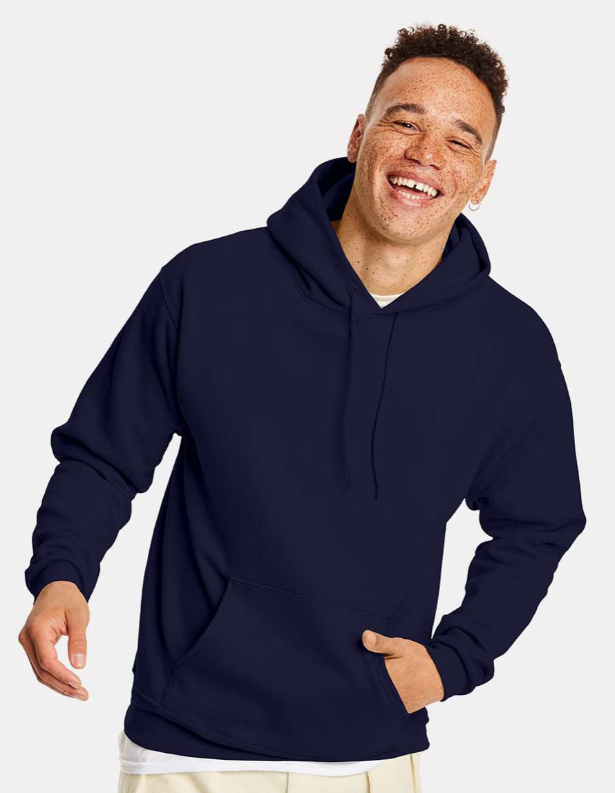 Hanes Hooded Sweatshirt - P170 Black & Blues