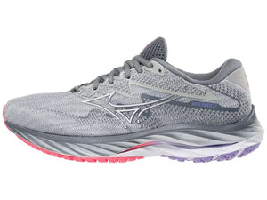 Women's Mizuno Wave Rider 27 Running Shoe, Pearl Blue-White - AtlanticCoastSports